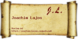 Joachim Lajos névjegykártya